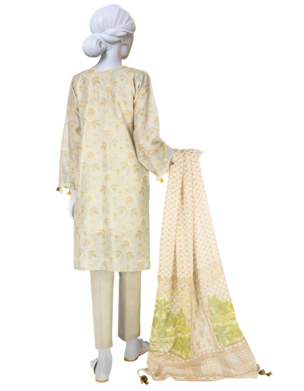 JUNAID JAMSHED Printed Lawn 3 Piece With Printed Chiffon Dupatta - Summer Collection - Image 3