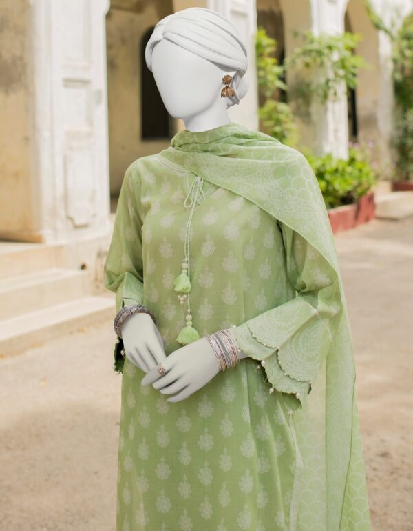 JUNAID JAMSHED Printed Lawn 3 Piece With Printed Chiffon Dupatta - Summer Collection - Image 2