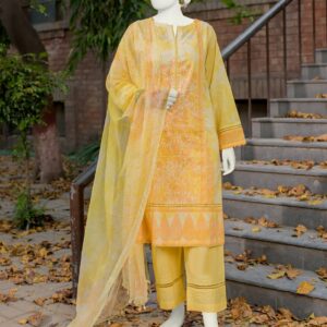 JUNAID JAMSHED Printed Lawn 3 Piece With Printed Chiffon Dupatta - Summer Collection