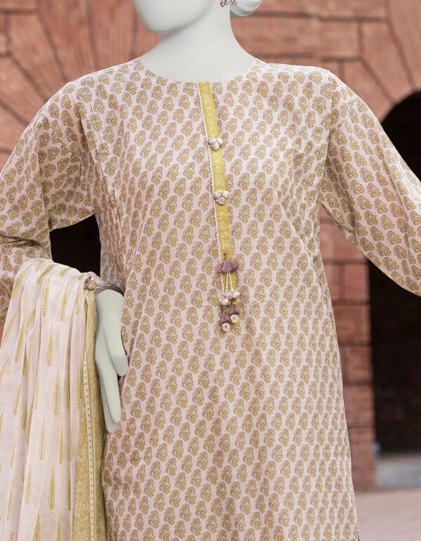 JUNAID JAMSHED Printed Lawn 3 Piece With Printed Chiffon Dupatta - Summer Collection - Image 2