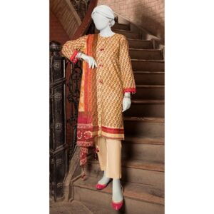 JUNAID JAMSHED Printed Lawn 3 Piece With Printed Chiffon Dupatta - Summer Collection