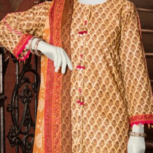 JUNAID JAMSHED Printed Lawn 3 Piece With Printed Chiffon Dupatta - Summer Collection