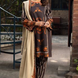 CHARIZMA 3-PC Printed Staple Shirt with Wool Shawl and Trouser - Winter Collection