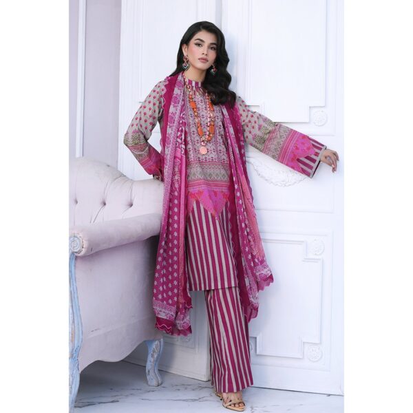 CHARIZMA 3-Piece Printed Lawn Shirt with Chiffon Dupatta and Trouser – Summer Collection