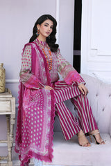 CHARIZMA 3-Piece Printed Lawn Shirt with Chiffon Dupatta and Trouser – Summer Collection