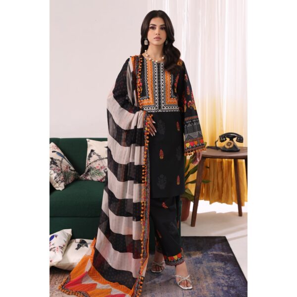 CHARIZMA 3-Piece Printed Lawn Shirt with Chiffon Dupatta and Trouser – Summer Collection