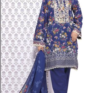 KHAADI Embroided Lawn With Chiffon Dupatta 3 Piece – Summer Collection