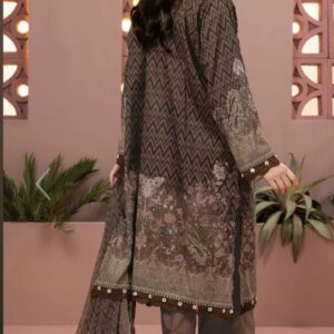 KHAADI Embroided Lawn With Chiffon Dupatta 3 Piece – Summer Collection