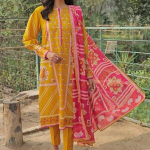 IDEAS BY GULAHMED 3 Piece Printed Lawn Unstitched Suit With Lawn Dupatta – Summer Collection