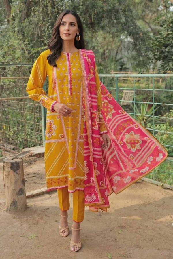 IDEAS BY GULAHMED 3 Piece Printed Lawn Unstitched Suit With Lawn Dupatta – Summer Collection - Image 2