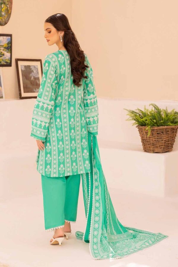 IDEAS BY GULAHMED 3 Piece Printed Lawn Unstitched Suit With Lawn Dupatta – Summer Collection - Image 2