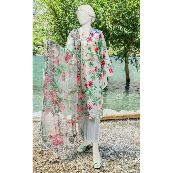 JUNAID JAMSHED Printed Chiffon Dupatta Only